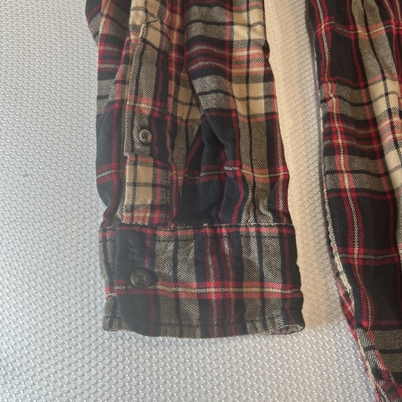 Faded Glory Flannel Shirt • Men's 2XL Brown & Red Plaid • Fall Oversized - Picture 6 of 8